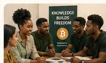 Group learning about Bitcoin and blockchain awareness