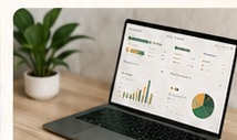 Portfolio learning dashboard on a laptop